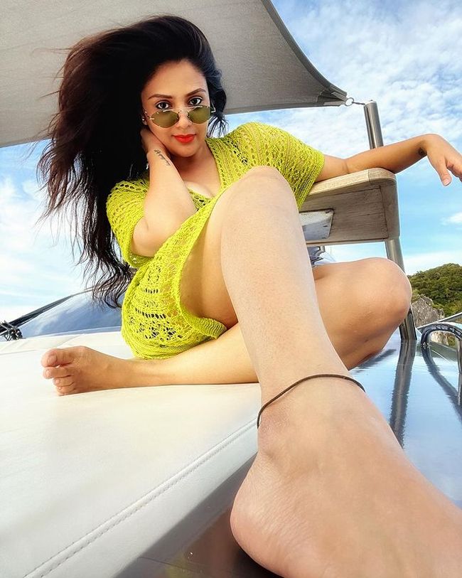 Vivacious Looks Of Sreemukhi In Colorful Dress